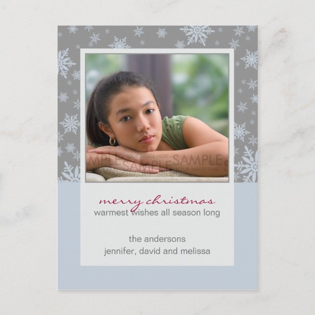 Winter Snowflakes :: Christmas Photo Postcard (Front)
