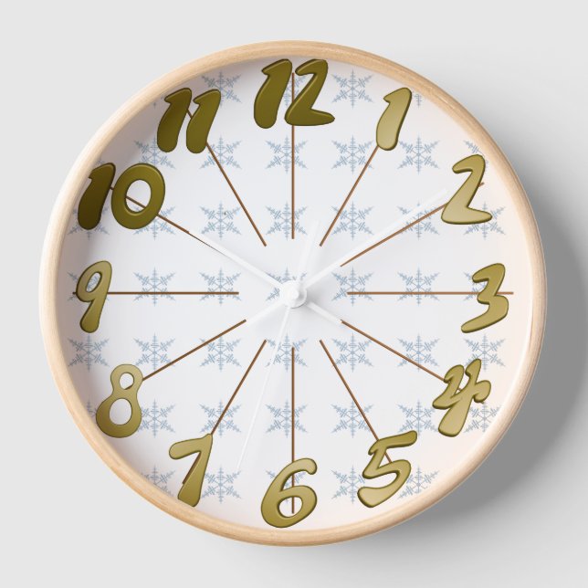 Winter Snowflakes  Clock (Front)