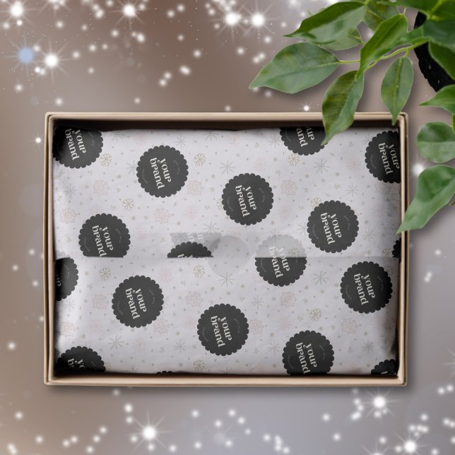 Winter Snowflakes Company Logo Holiday Business Tissue Paper (Creator Uploaded)