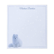Winter Snowflakes Cute Fox Personalised Blue