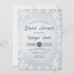 Winter Snowflakes Elegant Bridal Shower Invitation