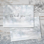 Winter Snowflakes Elegant Script Thank You Card<br><div class="desc">An elegant script thank you card featuring a winter frost background. You can personalise with your own thank you message on the reverse or if you would prefer to add your own handwritten message simply delete the text. A perfect way to say thank you! Designed by Thisisnotme©</div>