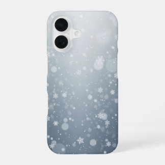 Winter Snowflakes Falling Snow Pattern Bokeh iPhone 16 Case