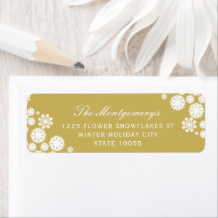 Winter Snowflakes Flowers Elegant Holiday Address