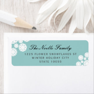Winter Snowflakes Flowers Elegant Holiday Address