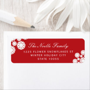 Winter Snowflakes Flowers Holiday Address Labels