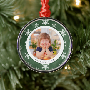 Winter Snowflakes Frame Photo Christmas Ornament