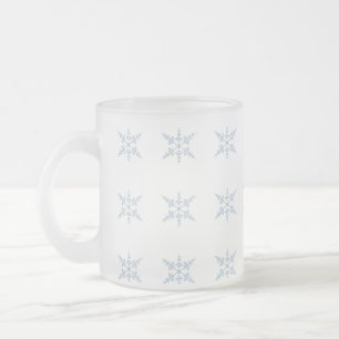 Winter Snowflakes Frosted Glass Coffee Mug