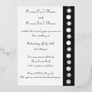 Winter Snowflakes in Black Foil Invitation