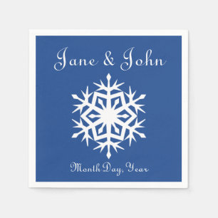 Winter Snowflakes in Blue Napkins