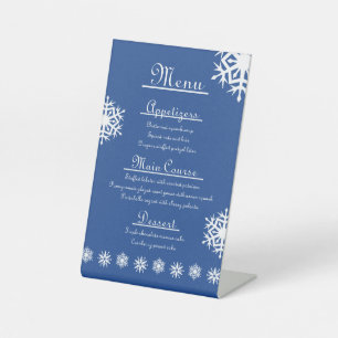 Winter Snowflakes in Blue Pedestal Sign