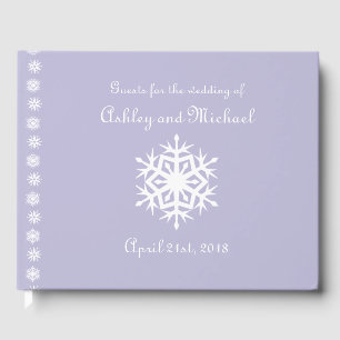 Winter Snowflakes in Lavender Guest Book