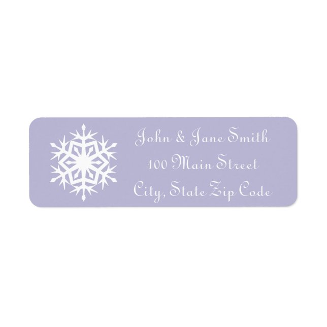 Winter Snowflakes in Lavender Return Address Label (Front)