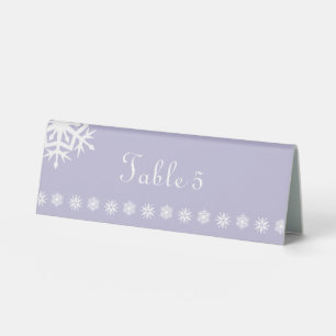Winter Snowflakes in Lavender Table Tent Sign