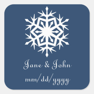 Winter Snowflakes in Navy Sticker