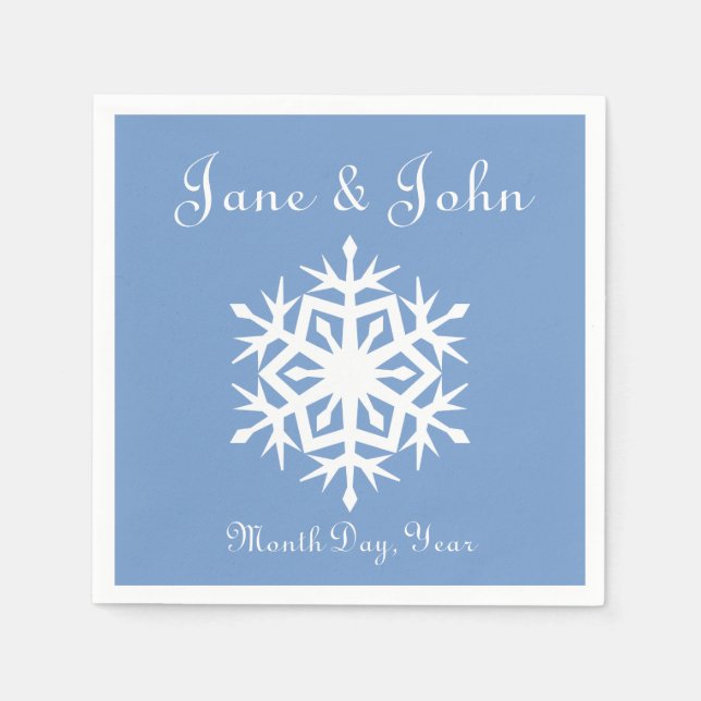 Winter Snowflakes in Periwinkle Napkins (Front)