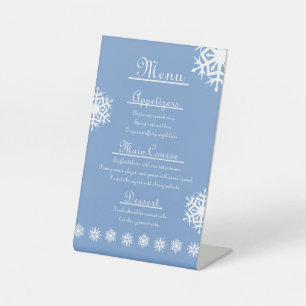Winter Snowflakes in Periwinkle Pedestal Sign