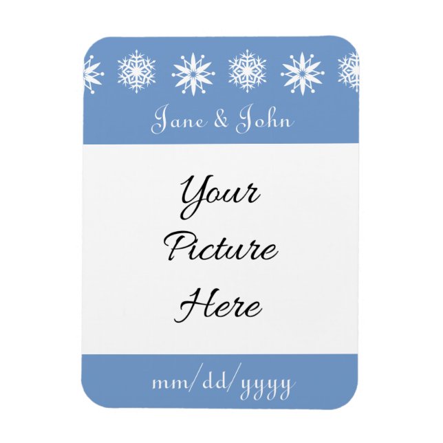 Winter Snowflakes in Periwinkle Reminder Magnet (Vertical)