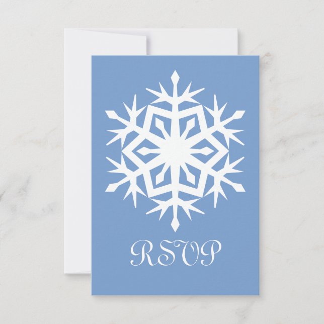 Winter Snowflakes in Periwinkle RSVP Card (Front)