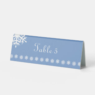 Winter Snowflakes in Periwinkle Table Tent Sign