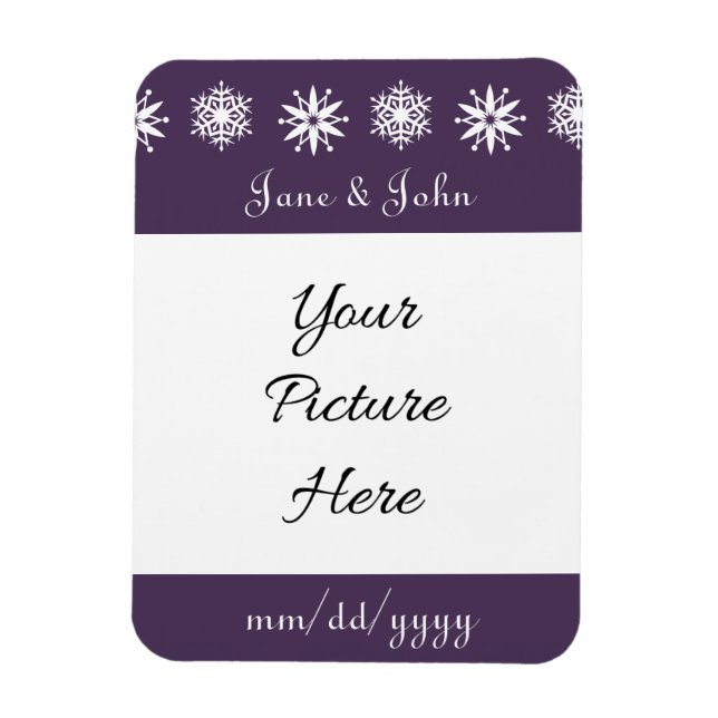 Winter Snowflakes in Purple Save-the-Date Magnet (Vertical)