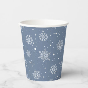 Winter Snowflakes Its Cold Outside Boy Baby Shower Paper Cups