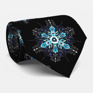 winter snowflakes mens necktie holiday tie