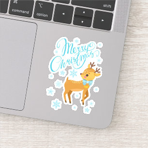 Winter Snowflakes Merry Christmas Deer   Holidays