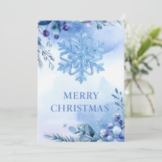 Winter Snowflakes Merry Christmas Holiday Greeting Card