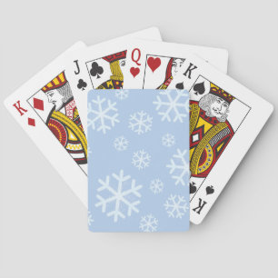 Winter Snowflakes on Light Blue Playing Cards