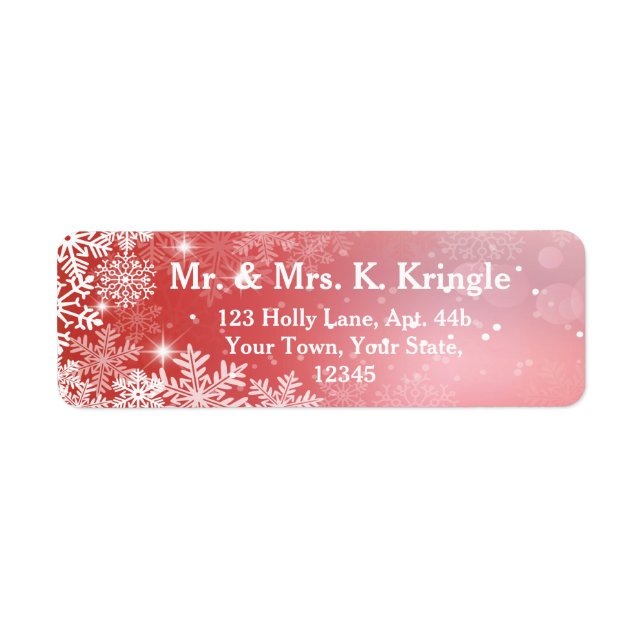 Winter Snowflakes On Pink Address Labels (Front)