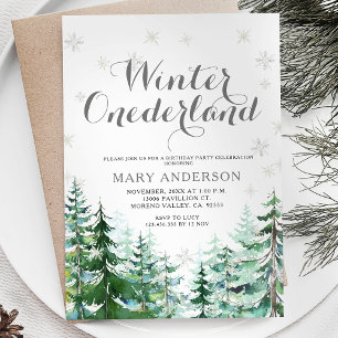 Winter Snowflakes Onederland Birthday Invitation