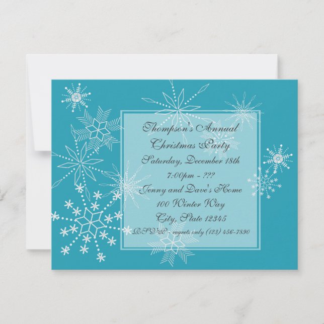 Winter Snowflakes/ Party Invitation (Front)