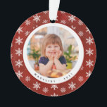 Winter Snowflakes Photo Name Christmas Ornament<br><div class="desc">Winter Snowflakes Photo Name Christmas Ornament features your favourite photo surrounded by snowflakes. Ornament is personalised with name and year. Our ornament template makes it really simple to personalise your ornament. If you would like to personalise it further, please use the "customise further" link. Ornament is part of a collection....</div>