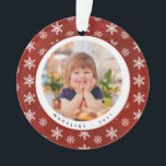 Winter Snowflakes Photo Name Christmas Ornament<br><div class="desc">Winter Snowflakes Photo Name Christmas Ornament features your favourite photo surrounded by snowflakes. Ornament is personalised with name and year. Our ornament template makes it really simple to personalise your ornament. If you would like to personalise it further, please use the "customise further" link. Ornament is part of a collection....</div>
