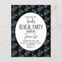 Winter Snowflakes Pink Blue Gender Reveal