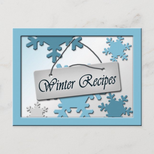 Winter Snowflakes Recipe Cards (Front)