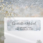 Winter Snowflakes Script Wedding Return Address<br><div class="desc">Elegant signature script winter snowflakes return address personalised with signature style names and address details. Designed by Thisisnotme©</div>