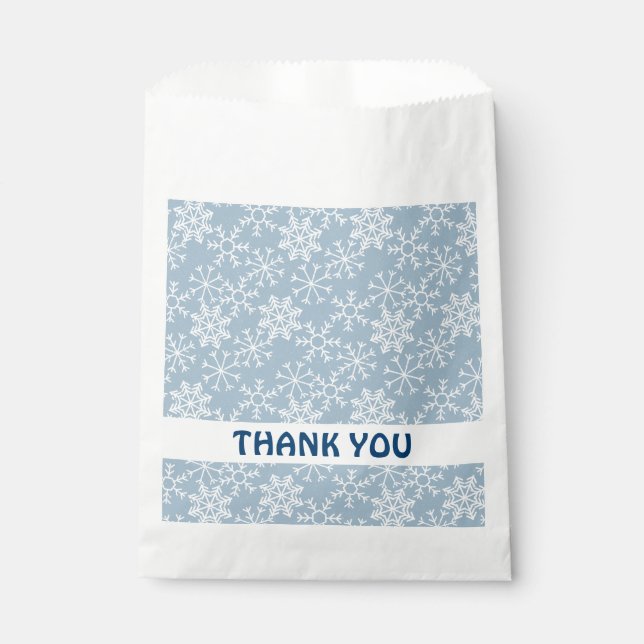 Winter SNOWFLAKES seamless pattern + your ideas Favour Bags (Front)