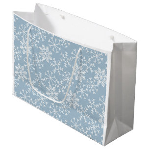 Winter SNOWFLAKES seamless pattern + your ideas Large Gift Bag