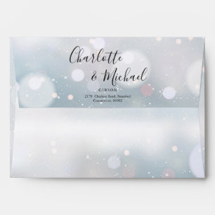 Winter Snowflakes Signature Script Return Address Envelope