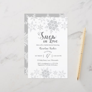 Winter Snowflakes Snow in Love Bridal Shower