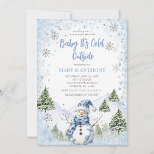 Winter Snowflakes Snowfall Baby Shower Invitation
