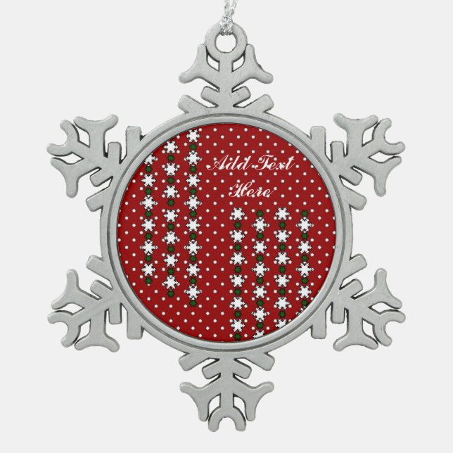 Winter Snowflakes Snowflake Pewter Christmas Ornament (Front)