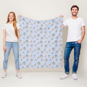 Winter Snowflakes & Sparkles Fleece Blanket