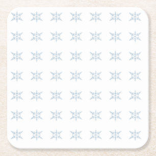 Winter Snowflakes  Square Paper Coaster