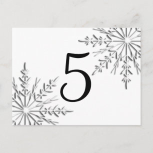 Winter Snowflakes Table Number Postcard