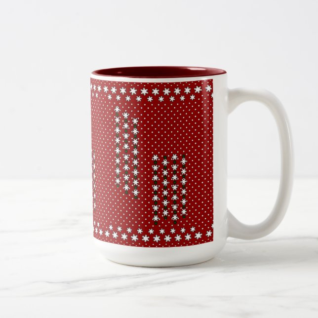Winter Snowflakes Two-Tone Coffee Mug (Right)