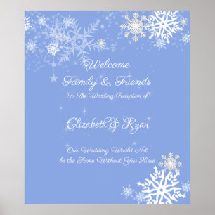 Winter, Snowflakes, Wedding, Custom Welcome Poster