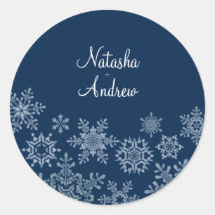 Winter Snowflakes Wedding Envelope Seal Sticker